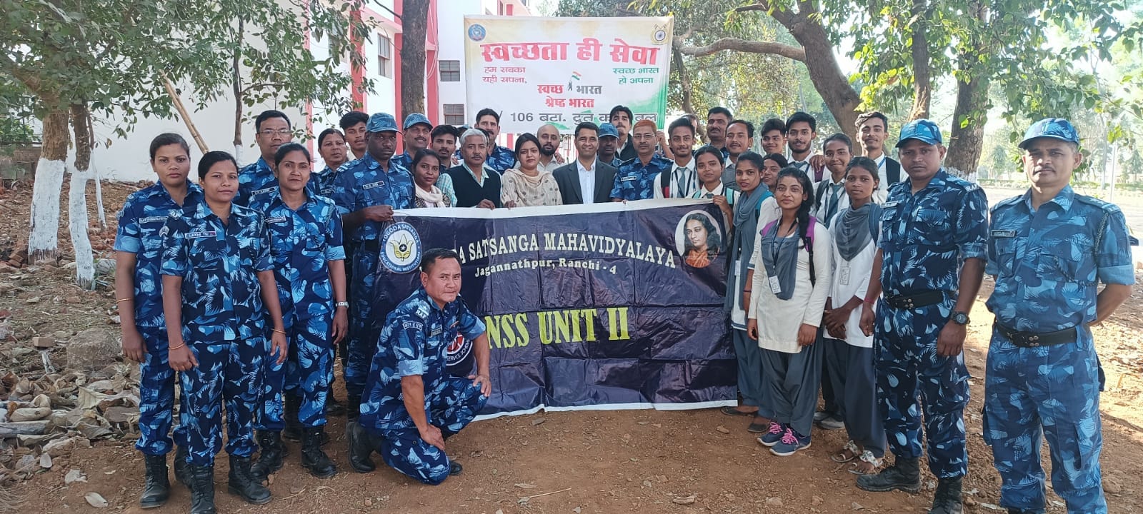 NSS Unit II of the Mahavidyalaya in  collaboration with the RAF 106 Battalion, carried out a cleanliness and plantation drive.